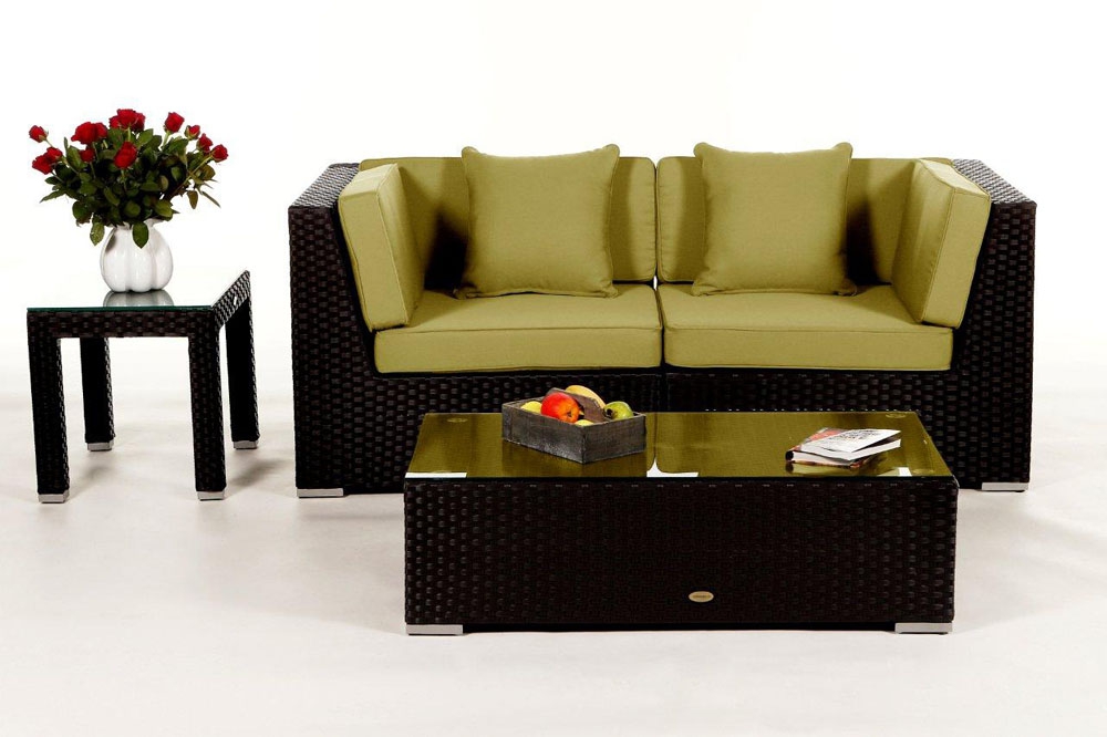 Rattan Lounge Colon: Polsterbezug Set lime