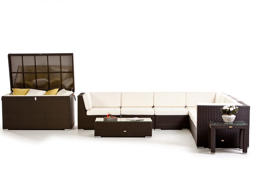 Rattan Lounge Sitzgruppe Panama Combo schwarz