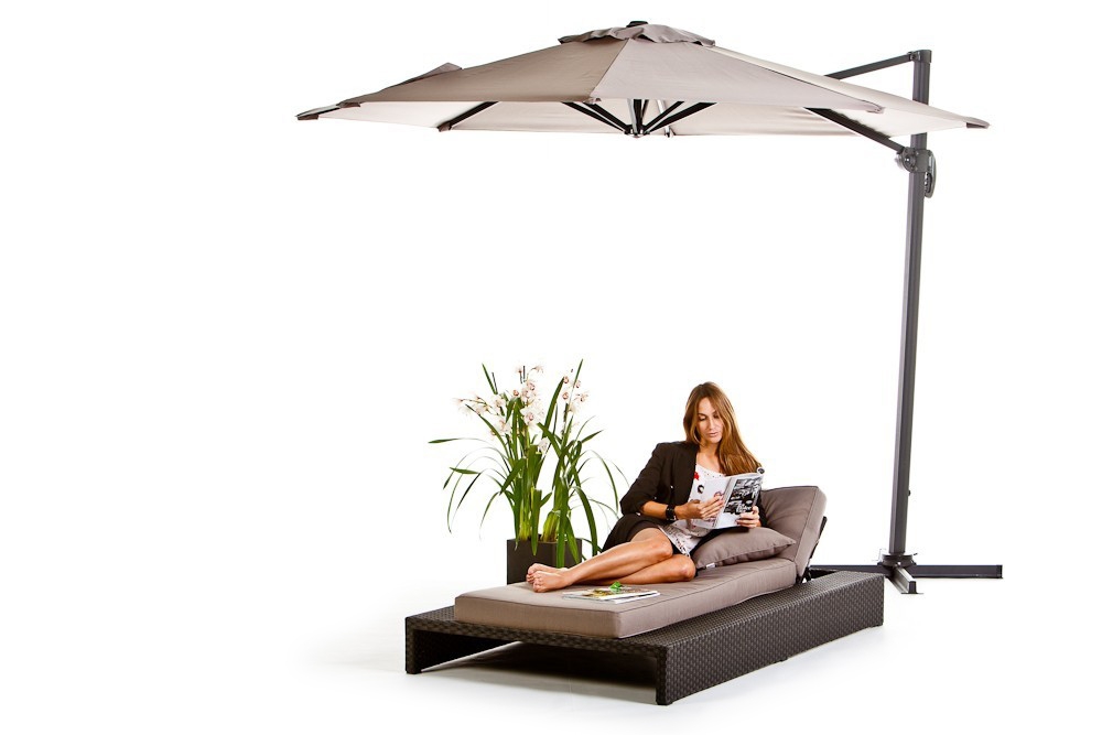 Rattan Liegestuhl Sonnenliege Feel Free black
