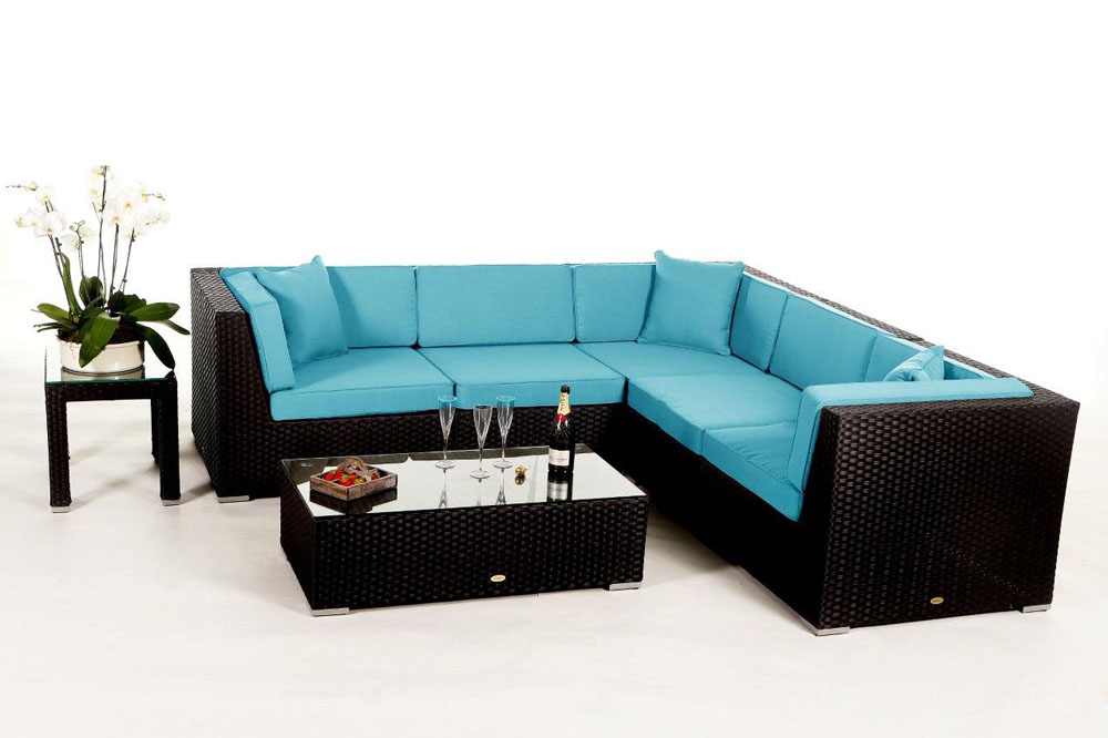 Polsterbezug für Rattan Lounge Guadeloupe aqua