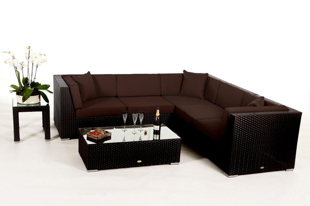Polsterbezug für Rattan Lounge Guadeloupe brown
