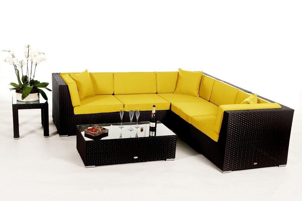 Polsterbezug für Rattan Lounge Guadeloupe yellow