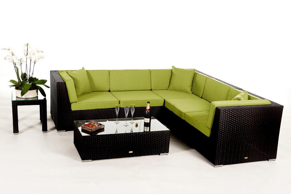 Polsterbezug für Rattan Lounge Guadeloupe green