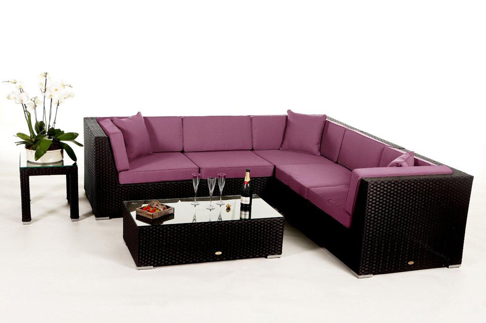 Polsterbezug für Rattan Lounge Guadeloupe purple