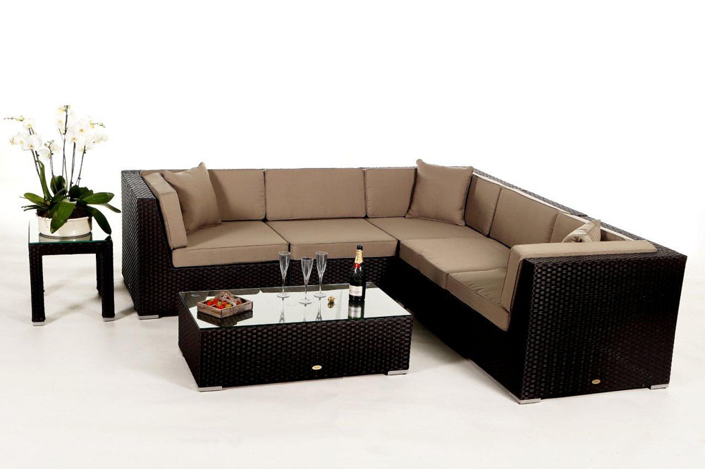 Polsterbezug für Rattan Lounge Guadeloupe sand brown