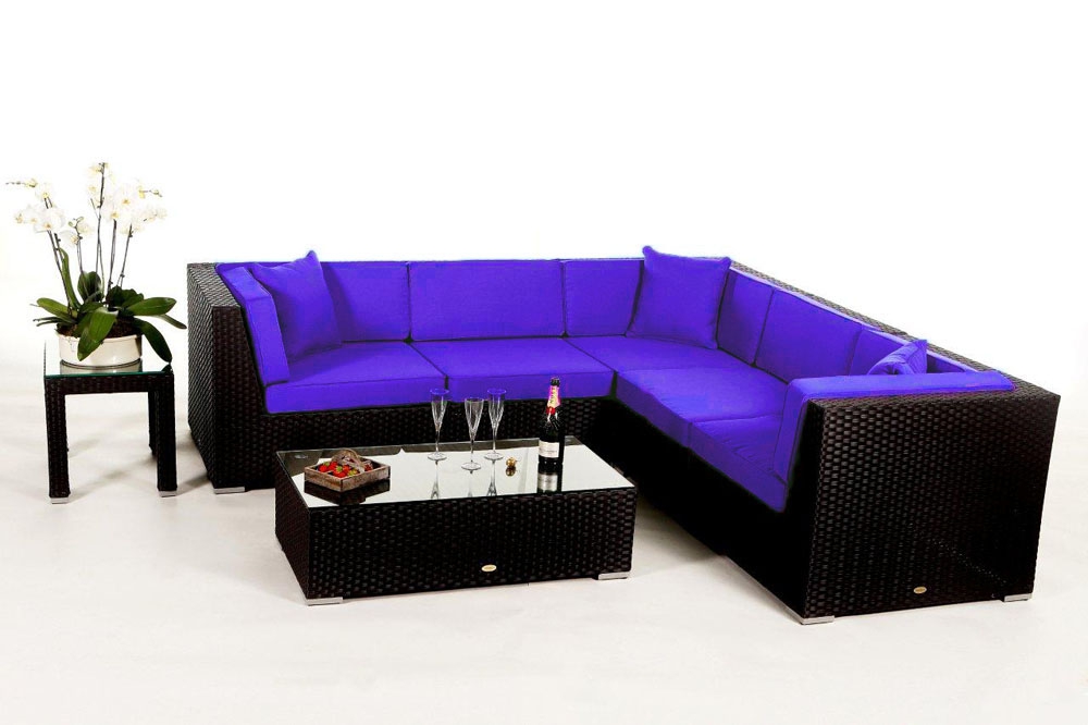 Polsterbezug für Rattan Lounge Guadeloupe violett