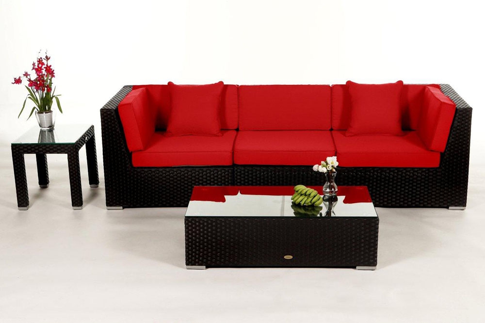 Überzug rot für Las Lomas Rattan Gartenmöbel