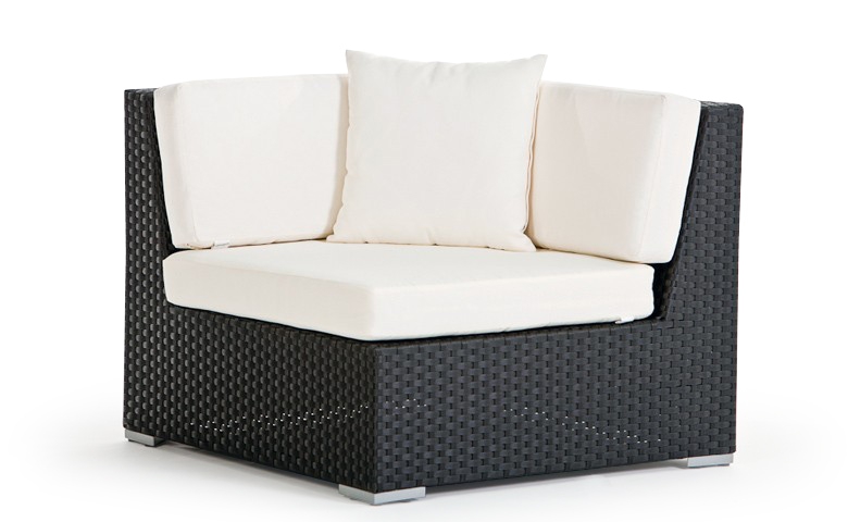 Eckteil Panama Rattan Lounge schwarz
