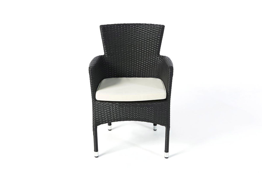Boston Rattan Stuhl stapelbar black