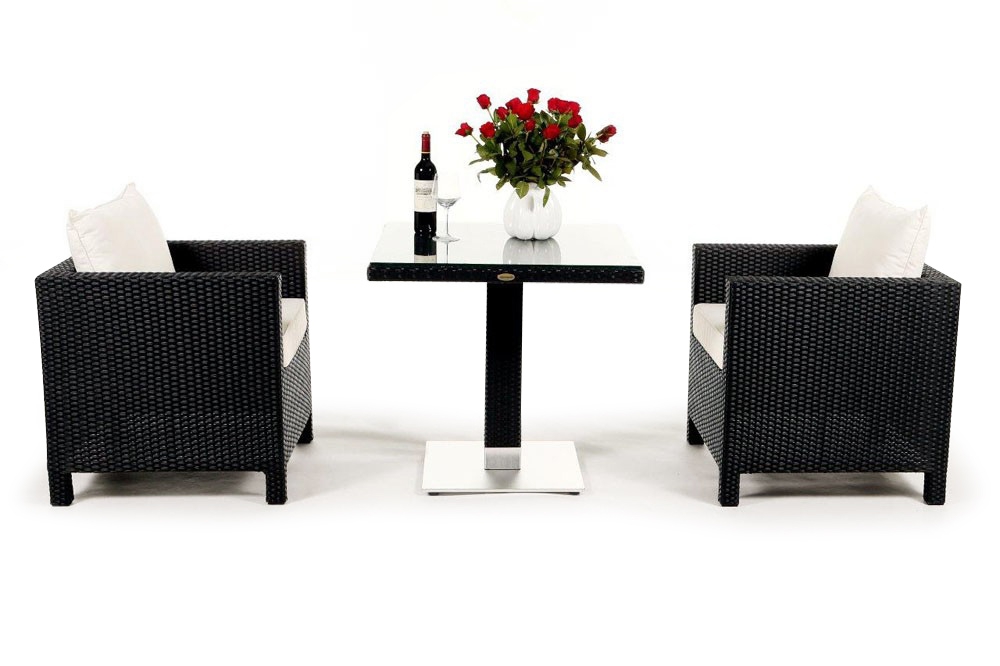 Rattan Tisch Set Cefilo black