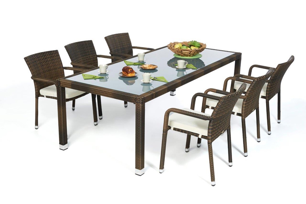 Rattan Esstisch Florida mixed brown