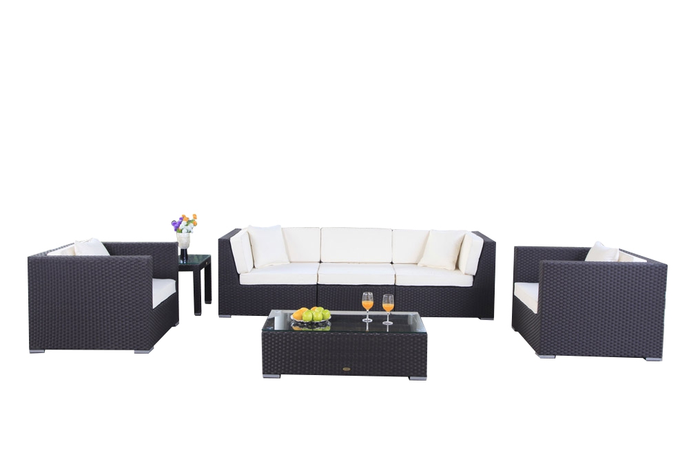 Rattan Gartenmöbel Lounge Bahama Überzug beige