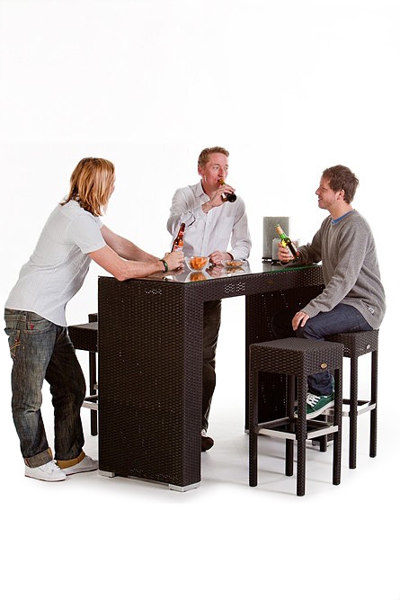 Rattan Bar Comodo schwarz