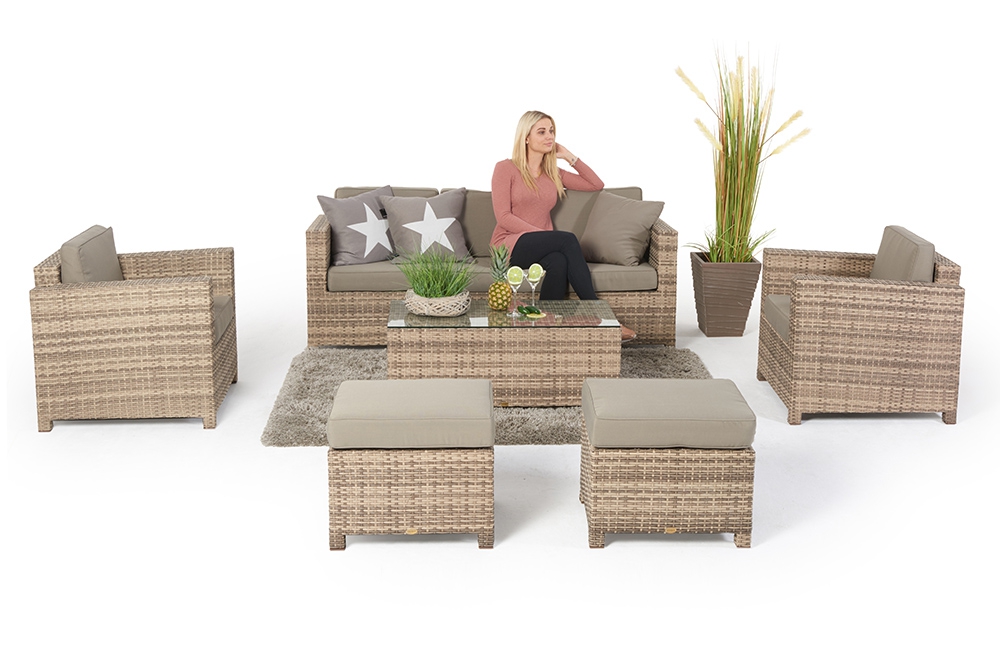 rattansofa rattansessel rattanhocker tisch - diamond 3er natural