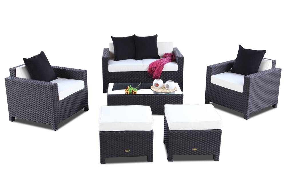 Gartenmöbel: Rattan Lounge Samoa schwarz