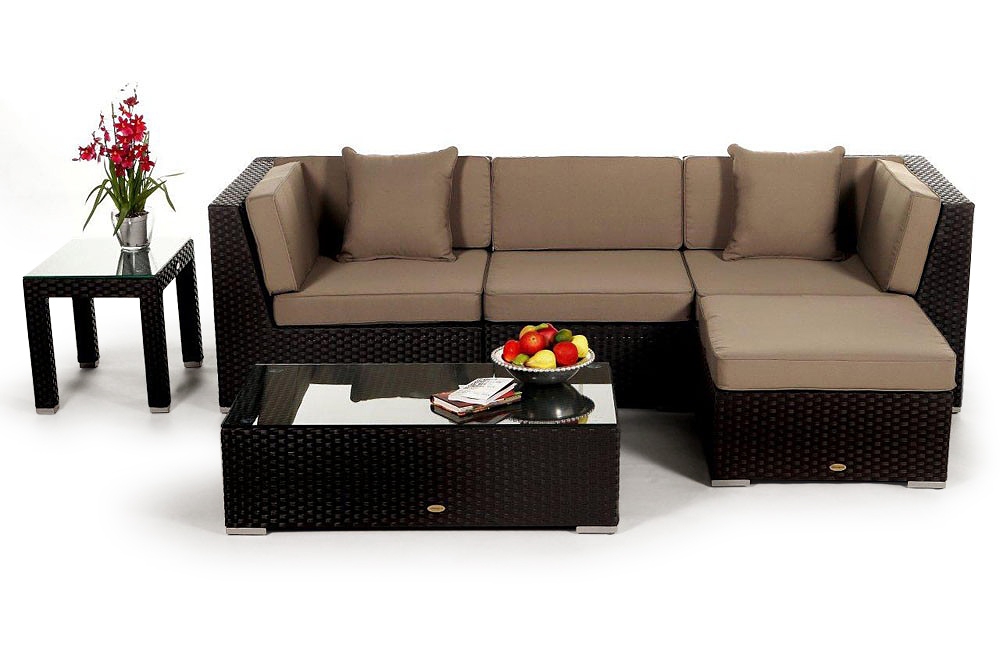 San Miguelito Ratta Lounge, Überzug Set sand brown