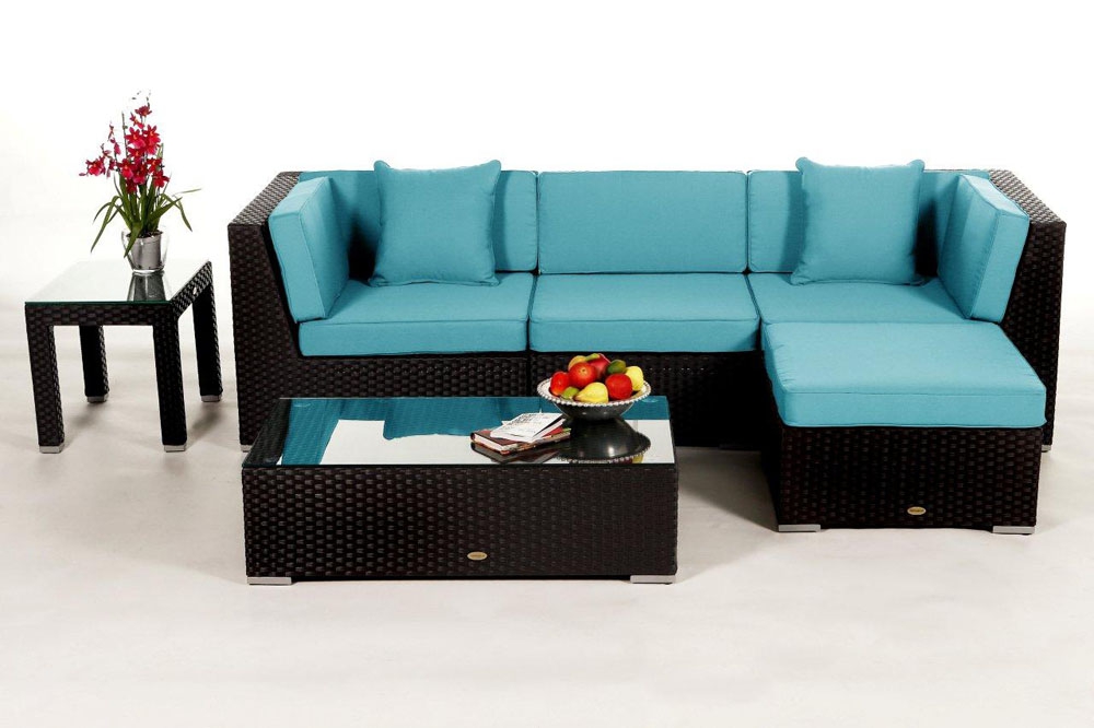 San Miguelito Ratta Lounge, Überzug Set aqua