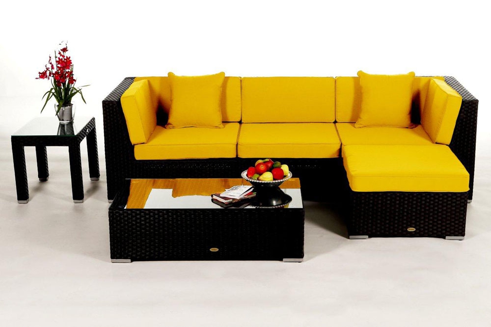 San Miguelito Ratta Lounge, Überzug Set yellow