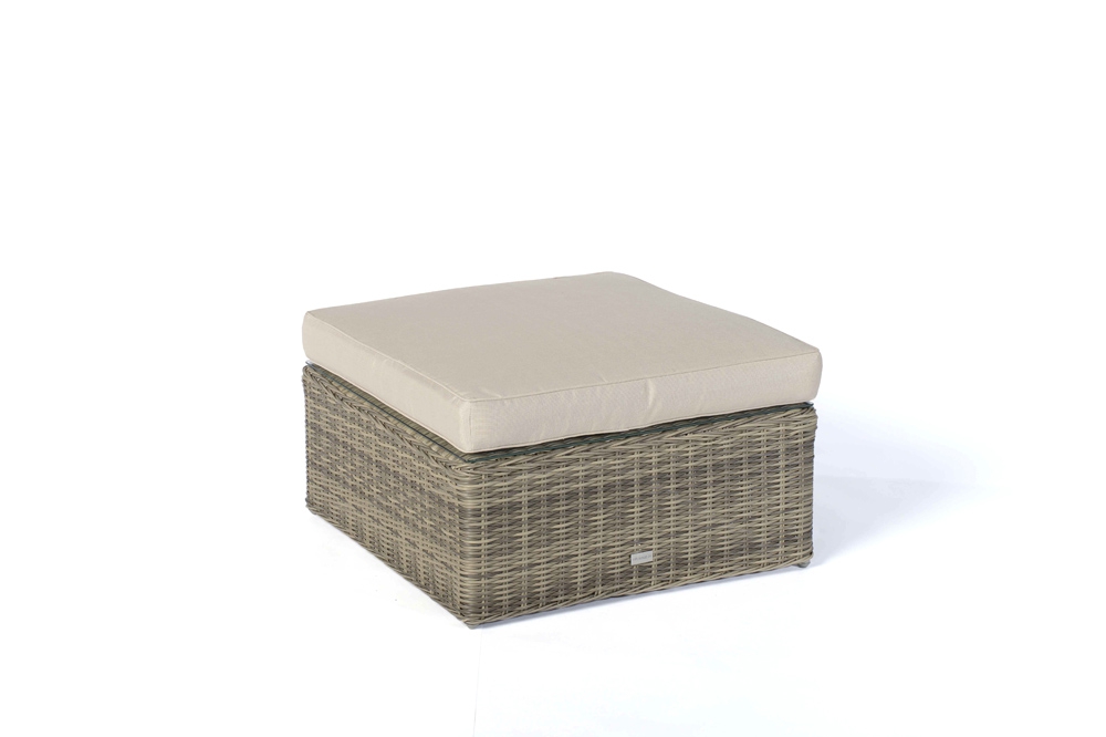 Hocker mit Polster für Rattan Lounge Santa Cruz natural round
