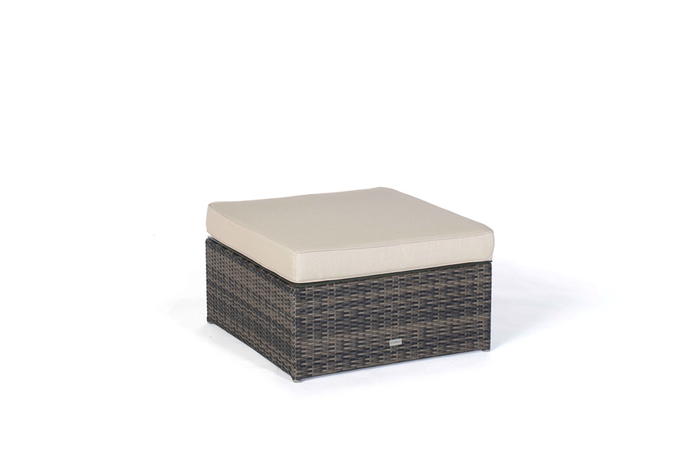 Hocker mit Polster für Rattan Lounge Santa Cruz braun