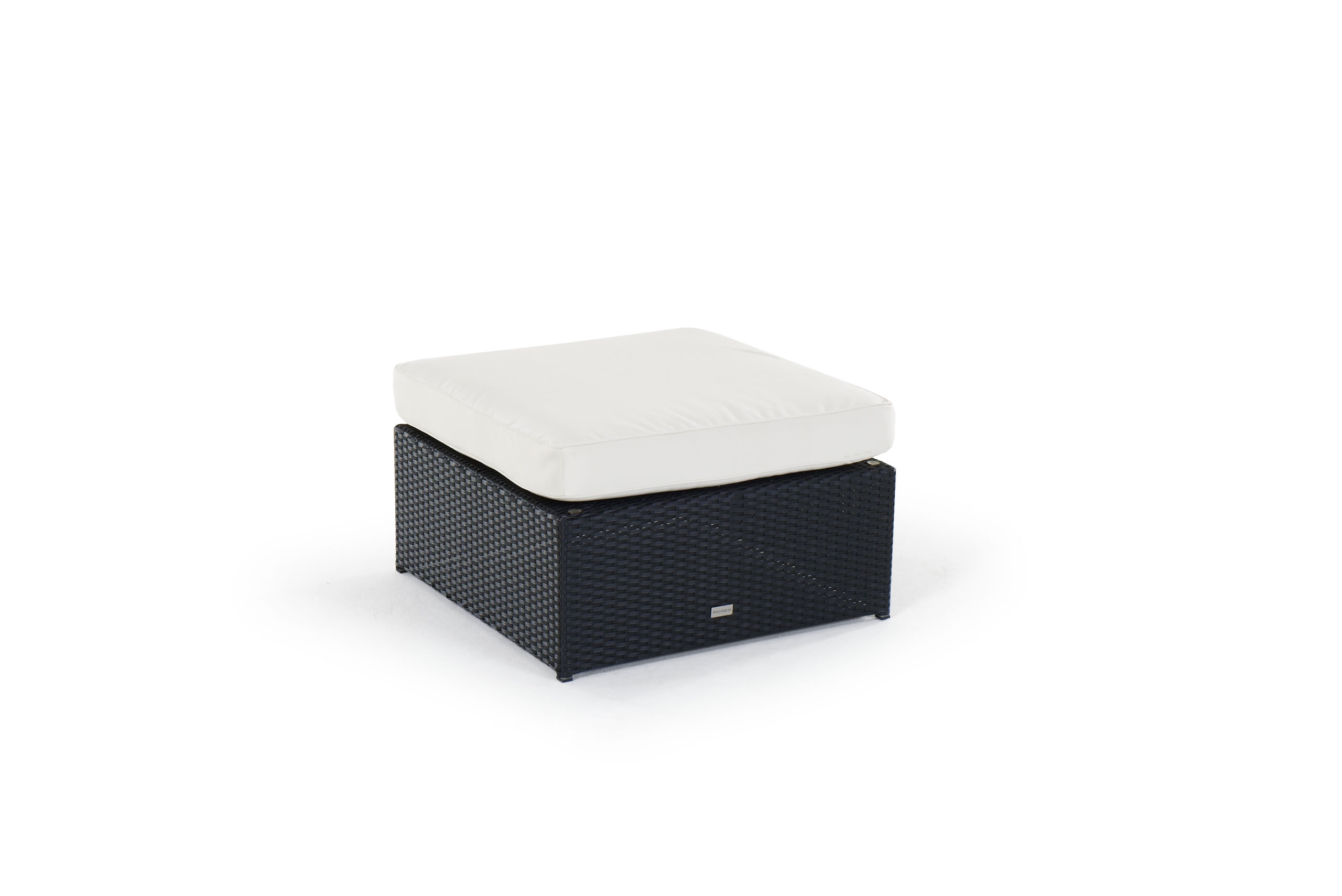 Hocker mit Polster für Rattan Lounge Santa Cruz braun