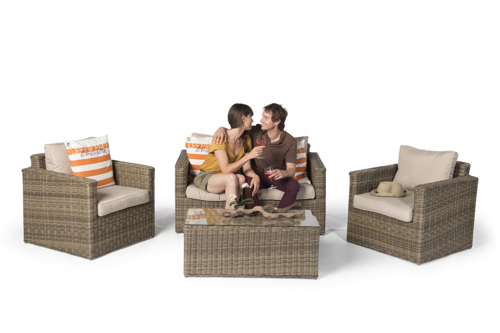 Rattan Lounge St. James natural round