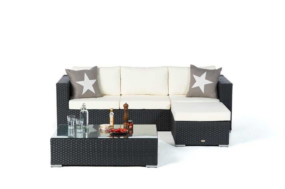 Rattan Lounge St. Tropez Black