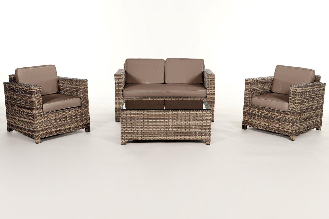 Gartenmöbel: Rattan Lounge Summertime, Überzug sand brown