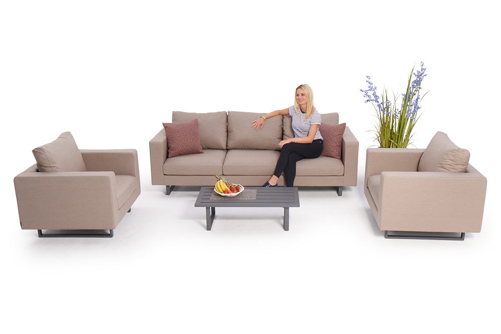 sunbrella stoff garten lounge salina sandbraun 5-sitzer