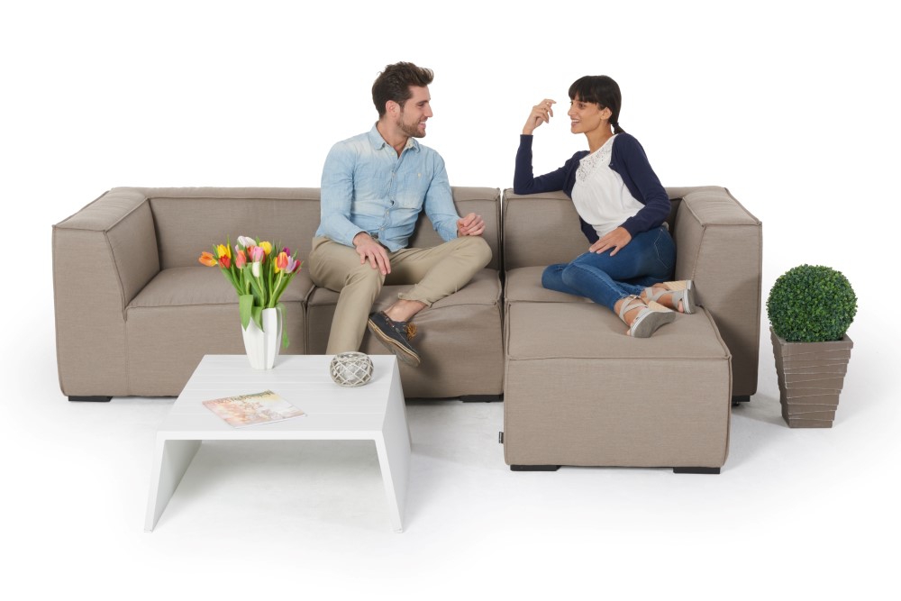 xavier gartenlounge sunbrella textil lounge sandbraun