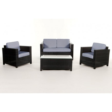 Rattan Lounge Gartenmöbel Polsterbezug Summertime blue