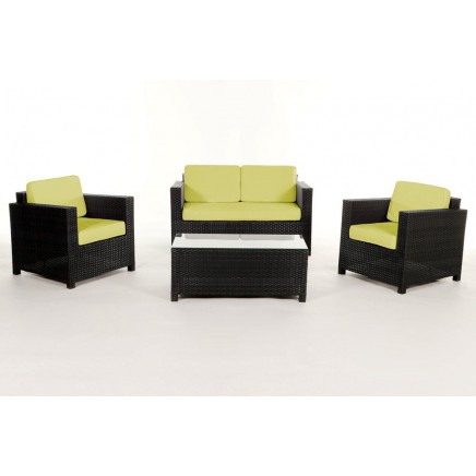 Rattan Lounge Gartenmöbel Polsterbezug Summertime green