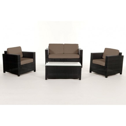 Rattan Lounge Gartenmöbel Polsterbezug Summertime sand brown