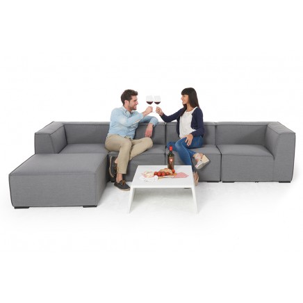 Leonora Gartenmöbel Stoff Lounge grau