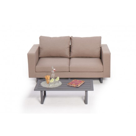 Gambia Outdoor 2er Sofa Set sandbraun