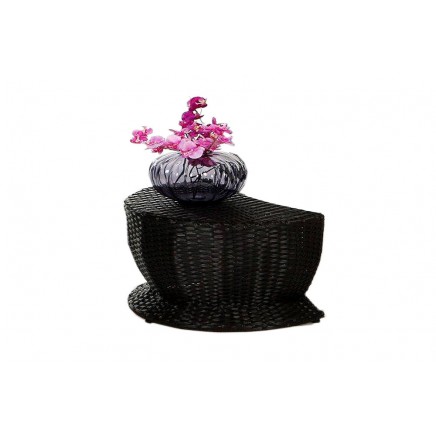Rattan Liege Florentina Beistellhocker black