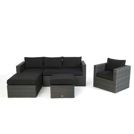 Rattan Lounge Galicia Polster für Loungetisch mix grey