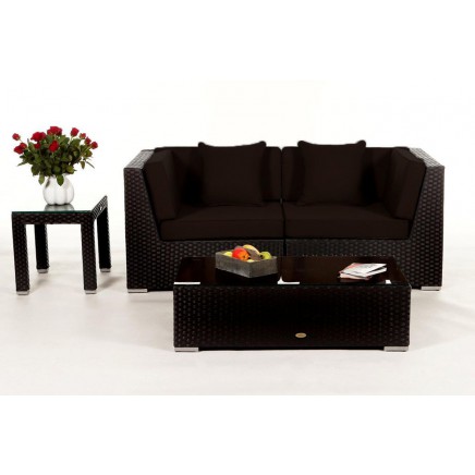 Polsterbezug Colon Rattan Lounge schwarz