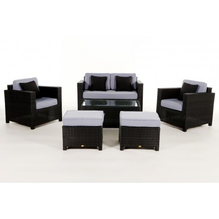 Rattan Lounge Gartenmöbel Polsterbezug Diamond blue