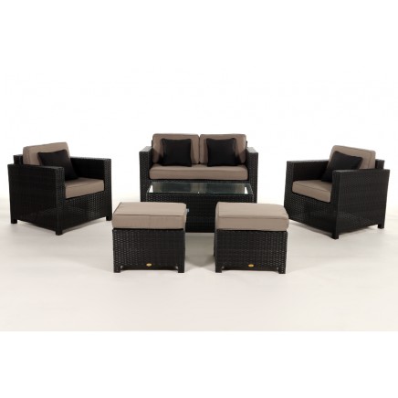 Rattan Lounge Gartenmöbel Polsterbezug Diamond sand brown