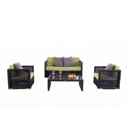 Rattan Gartenlounge Polsterbezug Ecuador lime