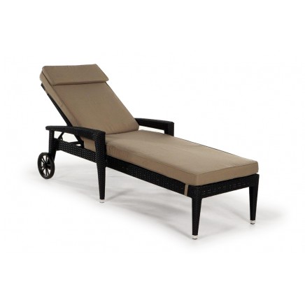 Rattan Lounge Gartenmöbel Polsterbezug Florentina Liege sand brown