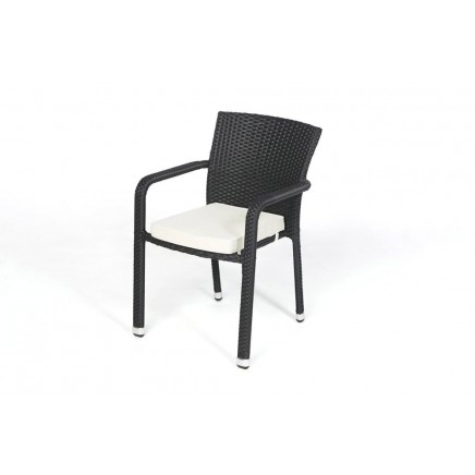 Rattan Stuhl Florida schwarz stapelbar