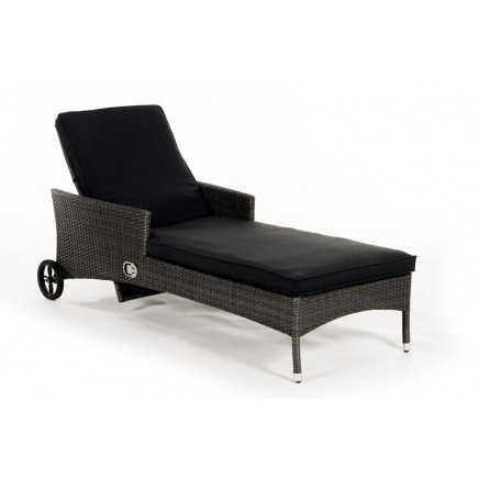 Galicia Rattan Liegestuhl mixed grey