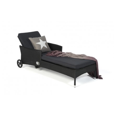 Galicia Rattan Liege Polsterbezug black