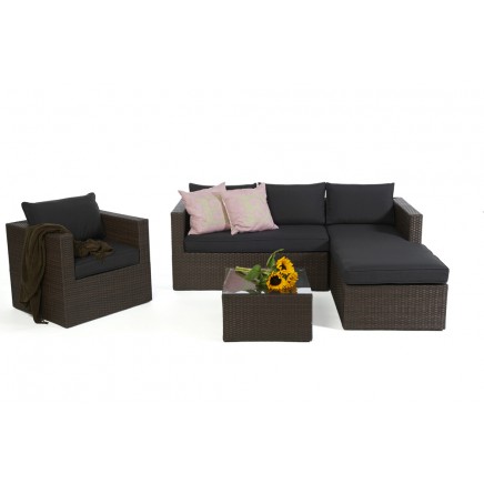 Galicia Polyrattan Lounge braun