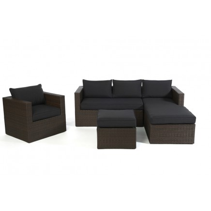 Polyrattan Lounge Galicia Polster für Loungetisch brown