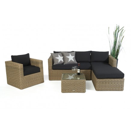 Galicia Polyrattan Lounge natural round