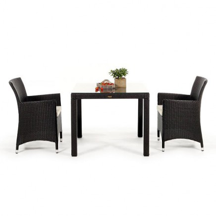 Rattan Tisch Victoria Dining 90 dunkelbraun