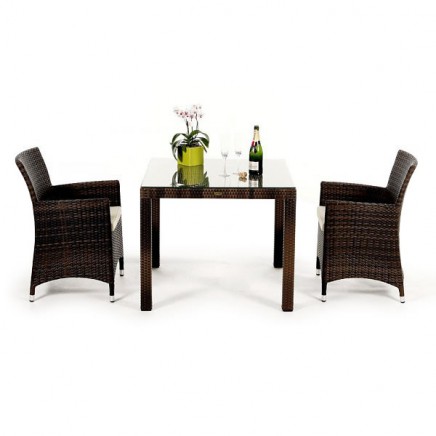 Rattan Tisch Victoria Dining 90 mix braun